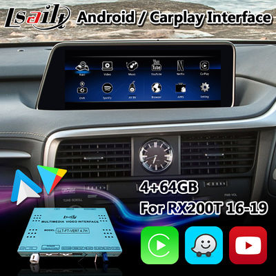Lexus RX 200t RX350 RX450H 2016-2019 için Lsailt 4+64GB Android Multimedya Video Arayüzü