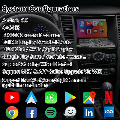 4 + 64GB Kablosuz Android Oto Arayüzü Android Carplay Infiniti QX70 QX50 QX60 Q70