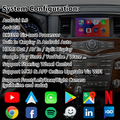 Lsailt 4 + 64GB Android Video Arayüzü Kablosuz Carplay 2012-2017 Nissan Patrol Y62 için