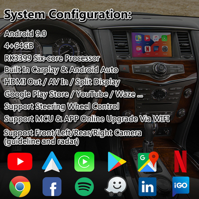 Infiniti QX80 QX56 QX60 QX70 için Lsailt Android Carplay Multimedya Arayüzü