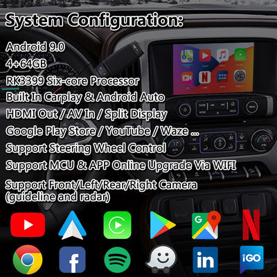 2014-2019 Chevrolet Silverado 1500 2500 3500 Mylink Sistemi için Lsailt Android Navigasyon Multimedya Arayüzü