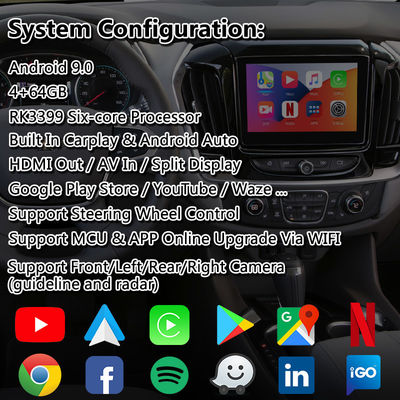 Chevrolet Traverse Android Carplay GPS navigasyonu ile multimedya arayüzü