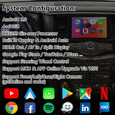 Kablosuz Carplay ile Nissan Patrol Y62 için Lsailt Android Multimedia Arayüzü