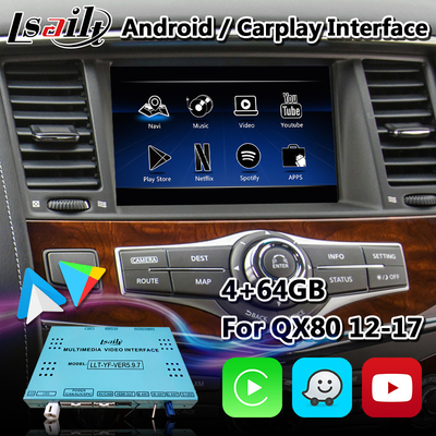 Kablosuz Android Auto Carplay ile Infiniti QX80 için Android Multimedya Navigasyon Arayüzü