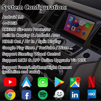 Carplay ile Nissan Murano Z51 için Lsailt Android Navigasyon Araba Multimedya Arayüzü