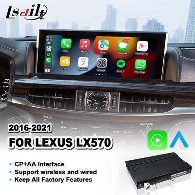 Lexus LX570 LX 570 LX450D 2016-2021 için kablosuz Android Otomatik Carplay Arayüzü